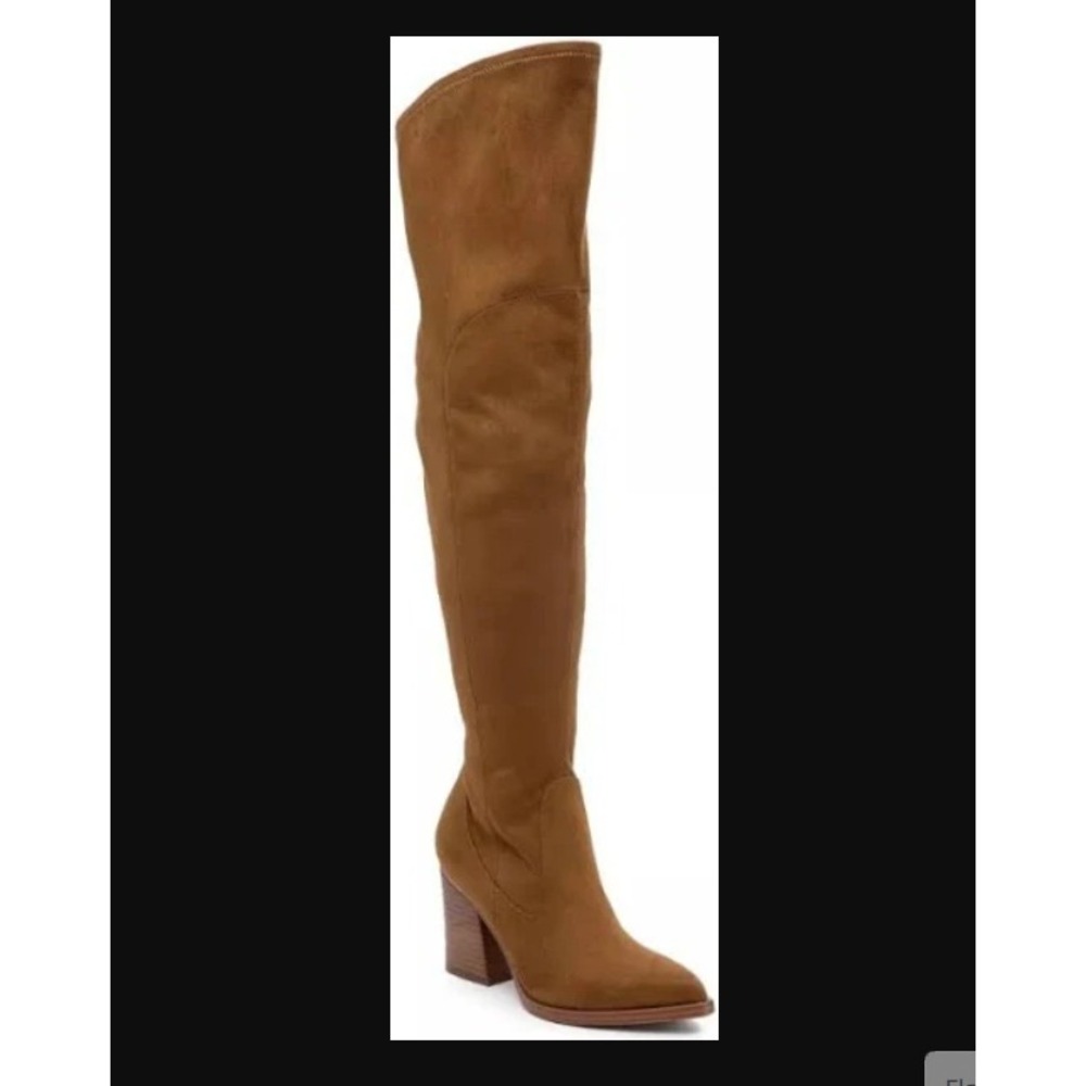 Marc Fisher LTD Womens Brown Faux Suede Over The Knee High‎ Heel Boots 7M NEW